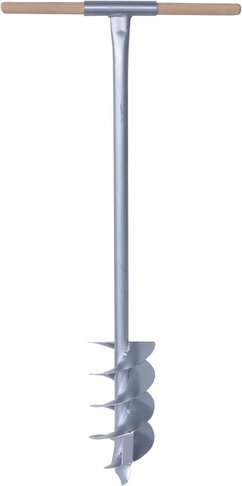 CONNEX Handbohrer, aus metall|holz, für Erdboden - silberfarben