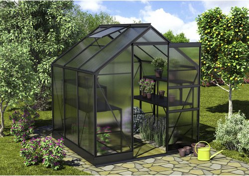 VITAVIA Gewächshaus »Apollo«, 3,8 m², Kunststoff/Aluminium, winterfest - grau