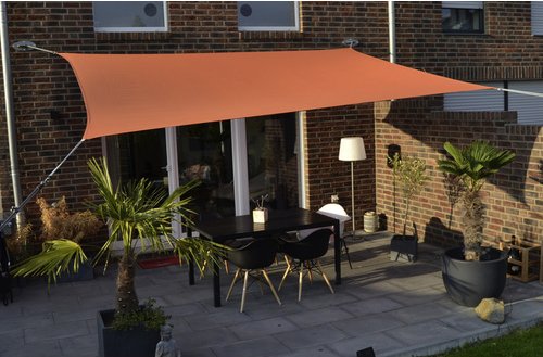 Thumbnail - FLORACORD Vierecksonnensegel, 300 x 400 cm - braun