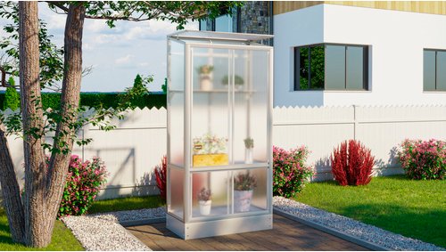 VITAVIA Balkongewächshaus, BxHxL: 8,1 x 165,5 x 42,8 cm - silberfarben