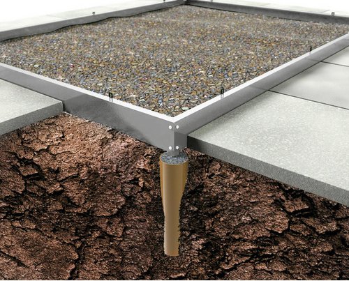 HALLS Fundamentrahmen »Popular«, 3,8 m², aluminiumfarben - silberfarben