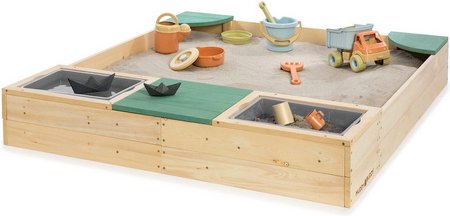 Thumbnail - MUDDY BUDDY Sandkasten »Beach Rebel«, Ab 3 Jahren, Zypressenholz - beige | gruen