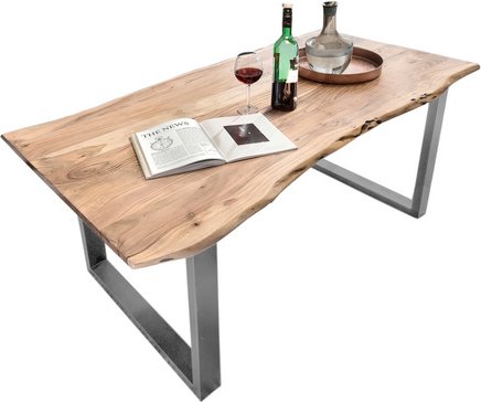 SIT Tisch »TABLES & CO«, HxT: 76 x 85 cm, Holz - braun | silberfarben