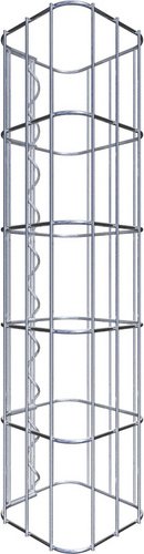 Gabiona Gabionensäule, silbergrau, Maschenweite 5 cm x 10 cm - silberfarben