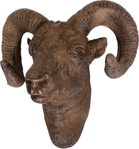 DEKO PLEASURE Geweih, Widder, Polyresin, antik-braun