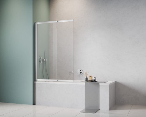 GEO Badewannenaufsatz »S1«, LxH: 100 x 140 cm, silberglanz - silberfarben