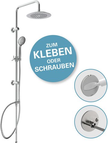 Eisl Überkopfbrause-Set, chromfarben, Ø: 24 cm - braun