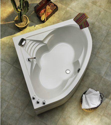 OTTOFOND Badewanne »Cascade«, BxHxL: 140 x 43 x 140 cm, viertelkreis - weiss