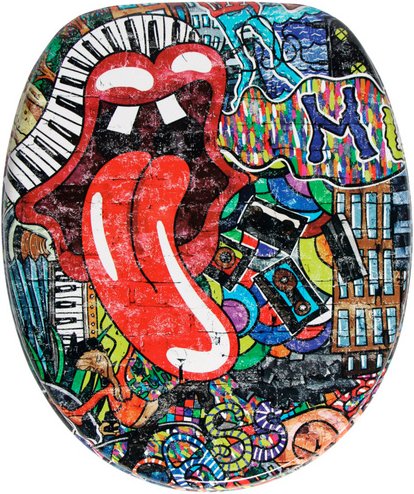 Sanilo WC-Sitz, BxL: 37,7 x 47 cm, Graffiti - rot