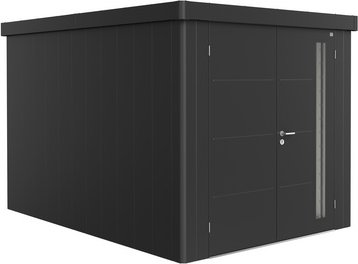 BIOHORT Gerätehaus »Neo«, Stahl, BxHxT: 236 x 222 x 348 cm (Außenmaße inkl. Dachüberstand) - grau