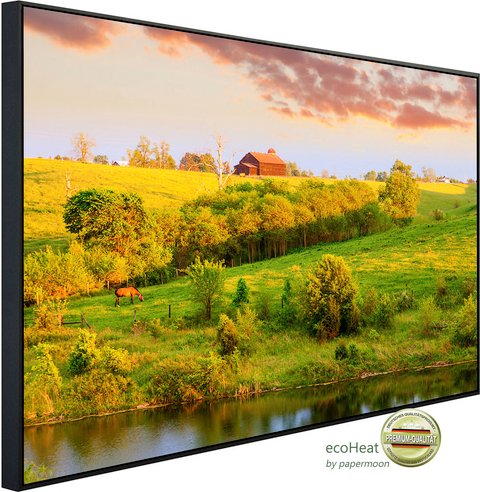 papermoon Infrarotheizung »EcoHeat - Bauernhof Landschaft«, Matt-Effekt - bunt