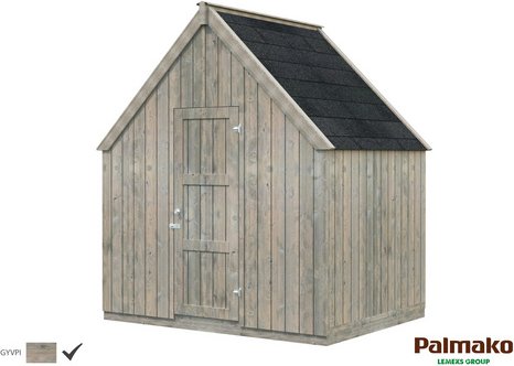 Thumbnail - PALMAKO Gerätehaus »Emilia«, Holz, BxHxT: 240 x 288 x 187 cm (Außenmaße inkl. Dachüberstand) - grau