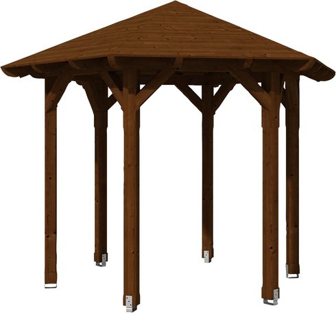 SKANHOLZ Pavillon »Colmar 1«, Zeltdach, sechseckig, BxHxT: 360 x 292 x 312 cm - braun