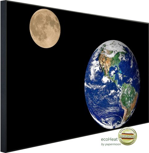 papermoon Infrarotheizung »EcoHeat - Erde und Mond«, Matt-Effekt - bunt