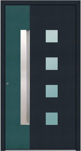 KNOCK Aluminium-Haustür »Marte«, anthrazit / moosgrün - gruen