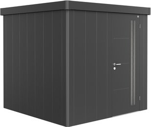 BIOHORT Gerätehaus »Neo 2B«, Metall, BxHxT: 236 x 222 x 236 cm (Außenmaße inkl. Dachüberstand) - grau