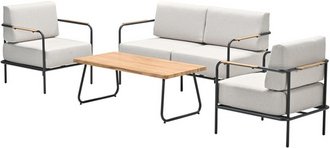 GARDEN IMPRESSIONS Loungeset »Lisboa«, 4-teilig, inkl. Auflagen - schwarz