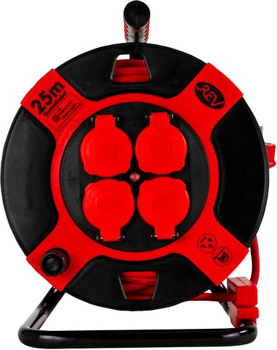 REV Kabeltrommel »Standard«, 4-fach, 25 m - schwarz