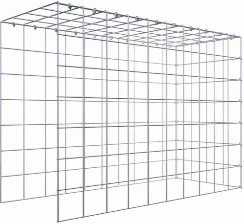 Gabiona Gabione, silbergrau, Maschenweite 10 cm x 10 cm, C-Ring - silberfarben