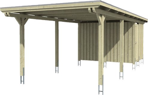 Thumbnail - SKANHOLZ Carport »Emsland«, BxT: 354 x 846 cm, Firsthöhe: 238 cm, farbbehandelt - weiss