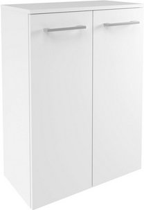 FACKELMANN Doppel-Midischrank »Verona«, 2 Türen, inkl. Wäschekorb, Weiss/Weiss, 602 x 826 x 320 mm