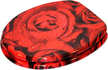 Sanilo WC-Sitz, BxL: 37,7 x 47 cm, Rosen - rot
