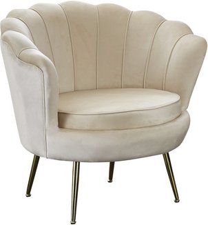 SalesFever Muschelsessel, Höhe: 78 cm, beige/goldfarben
