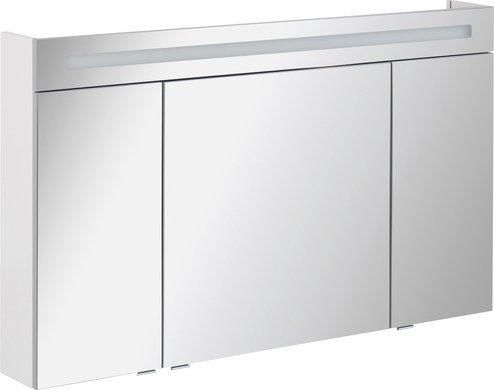 FACKELMANN Spiegelschrank »B.clever«, BxHxT: 120 x 70,6 x 15,8 cm, 6000 K, kaltweiß, 11W - grau