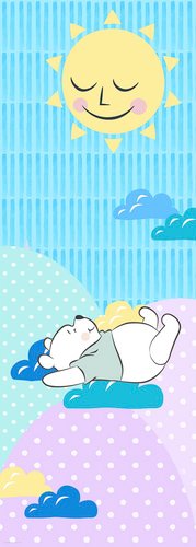 KOMAR Vliestapete »Winnie Pooh Take a Nap«, bunt, glatt