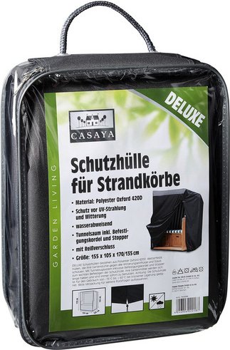 CASAYA Strandkorbhülle »Deluxe«, BxHxT: 155 x 170 x 105 cm, Kunstfaser - grau