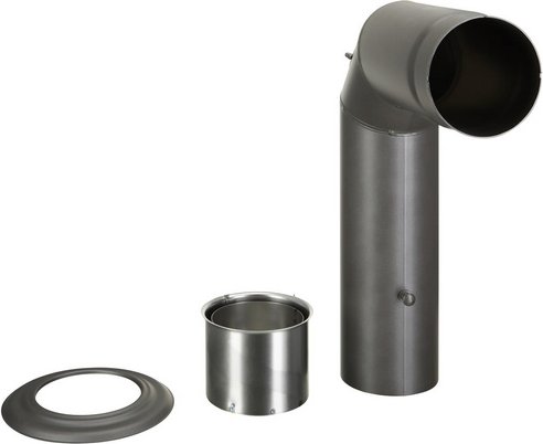 FIREFIX® Winkelrauchrohr, ØxL: 15 x 45 cm, Stärke: 2 mm, Stahl - grau