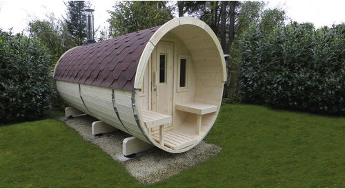 WOLFF FINNHAUS Fasssauna »Basic«, Fichtenholz, beige, 6 Personen