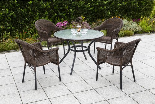 MERXX Gartenmöbelset »Ravenna«, 4 Sitzplätze, Aluminium/Kunststoff - grau