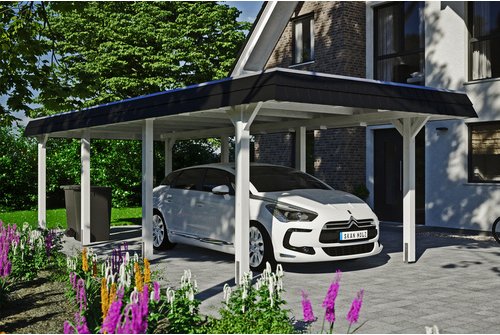 Thumbnail - SKANHOLZ Carport »Wendland«, BxT: 362 x 870 cm, Firsthöhe: 243 cm, farbbehandelt - weiss