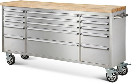 Ondis24 Werkstattwagen, BxHxT: 198 x 95 x 49 cm, Metall - silberfarben