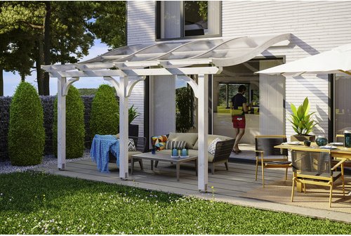 SKANHOLZ Terrassenüberdachung »Venezia«, Breite: 434 cm, Dach: Polycarbonat (PC), weiß - weiss