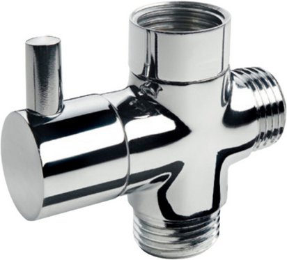 WELLWATER Brause-Umsteller, zum Anschließen von 2 Schläuchen, 1/2", 3-Wege - silberfarben