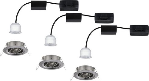 PAULMANN Einbauleuchte, LED, 310 lm, warmweiß, IP23, schwenkbar - silberfarben