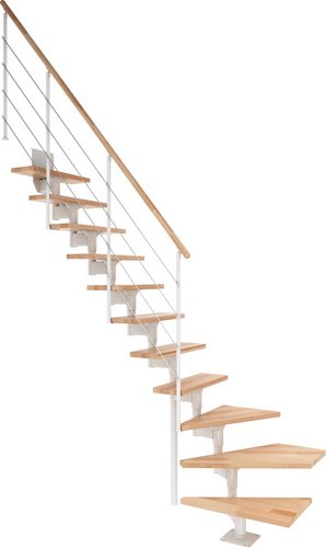 Thumbnail - DOLLE Mittelholmtreppe, Metall, 11 Stufen, max. Geschosshöhe - weiss