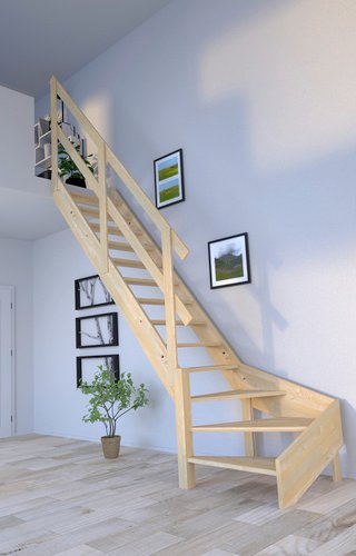 STARWOOD Raumspartreppe »Korfu«, Fichtenholz, 13 Stufen, max. Geschosshöhe 300 cm - braun