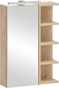 SCHILDMEYER LED-Spiegelschrank »Mads«, BxH: 49,7 x 74,4 cm, weiß eiche - braun