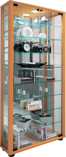 VCM Vitrine »Lumo«, BxH: 59 x 114,8 cm, Holzwerkstoff/Glas - braun