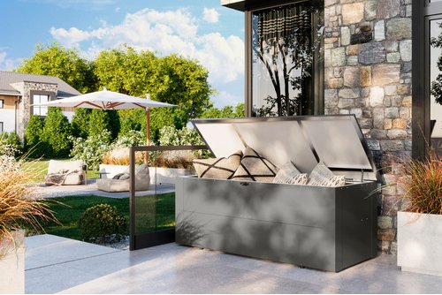 KARIBU Aufbewahrungsbox »Himalia 3«, BxHxT: 199,5 x 71 x 95 cm, Metall - grau