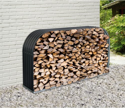 FLORAWORLD Kaminholzunterstand, BxHxT: 212 x 111 x 40 cm, stahl - grau