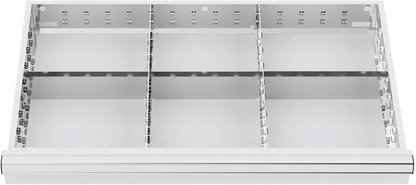 Simplaflex Fächer-Einteilung, BxT: 800 x 450 mm, Metall - silberfarben