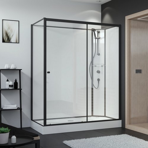 BREUER Duschkabine »BR100«, BxHxT: 90 x 204 x 120 cm - schwarz