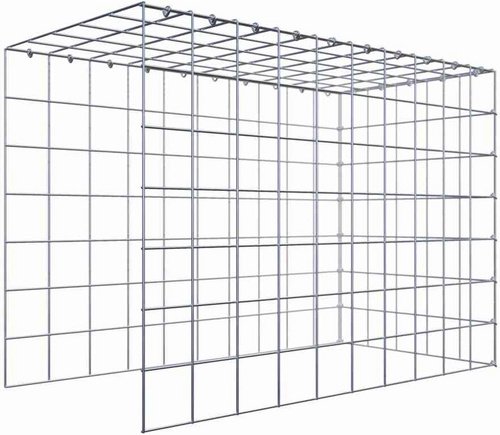 Gabiona Gabione, silbergrau, Maschenweite 10 cm x 10 cm, C-Ring - silberfarben