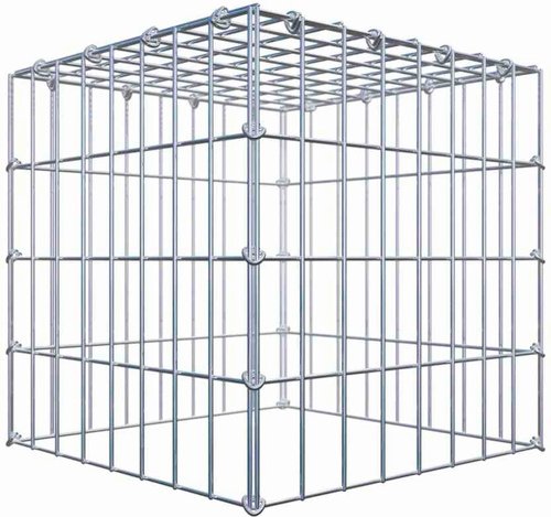 Thumbnail - Gabiona Anbaugabione »Typ 3«, 5 Gittermatten inkl. C-Ringe, Maschenweite: 5 x 10 cm, ohne Bodengitter - silberfarben