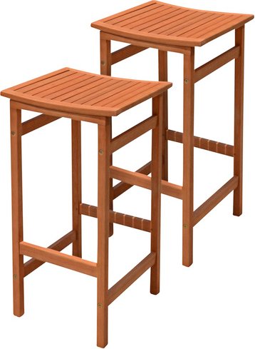 GARDEN PLEASURE Barhocker »Palmdale«, BxTxH: 42 x 38 x 75 cm, Eukalyptusholz - beige