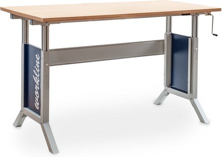 Bedrunka + Hirth Arbeitsplattform, BxHxT: 150 x 73,5 x 75 cm, höhenverstellbar - grau | blau